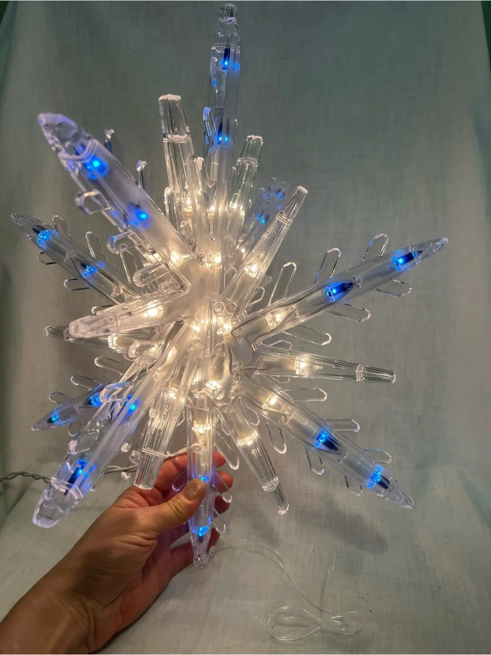 3D Hanging Star Holiday Lights - Clear 50 Lights